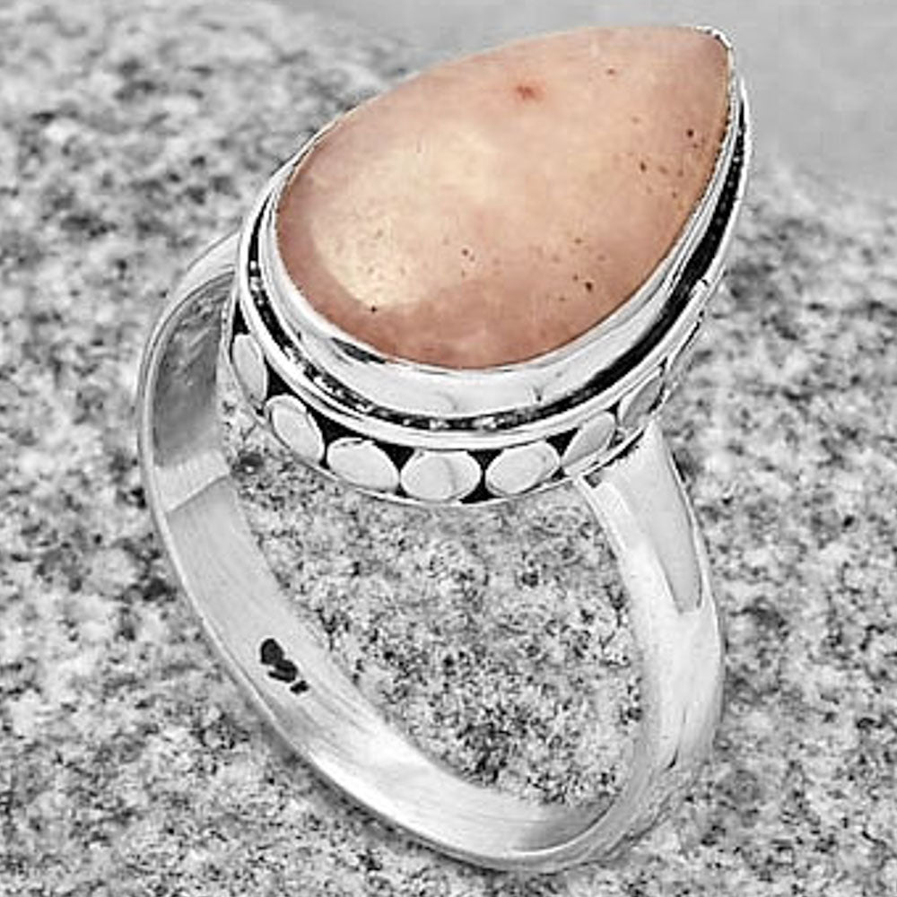 Natural Pink Scolecite Ring size-7 R-1499 SDR191461