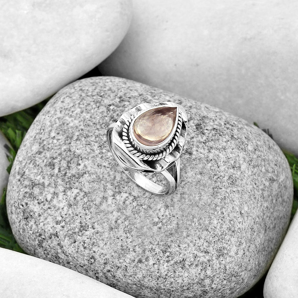 Natural Rose Quartz - Madagascar Ring size-7 R-1212 SDR191475