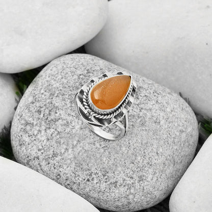 Natural Sunstone - Namibia Ring size-9 R-1212 SDR191516