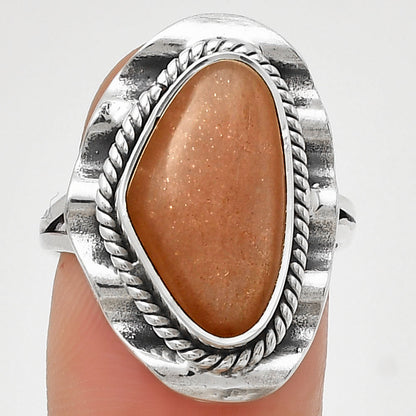 Natural Sunstone - Namibia Ring size-7.5 R-1212 SDR191575