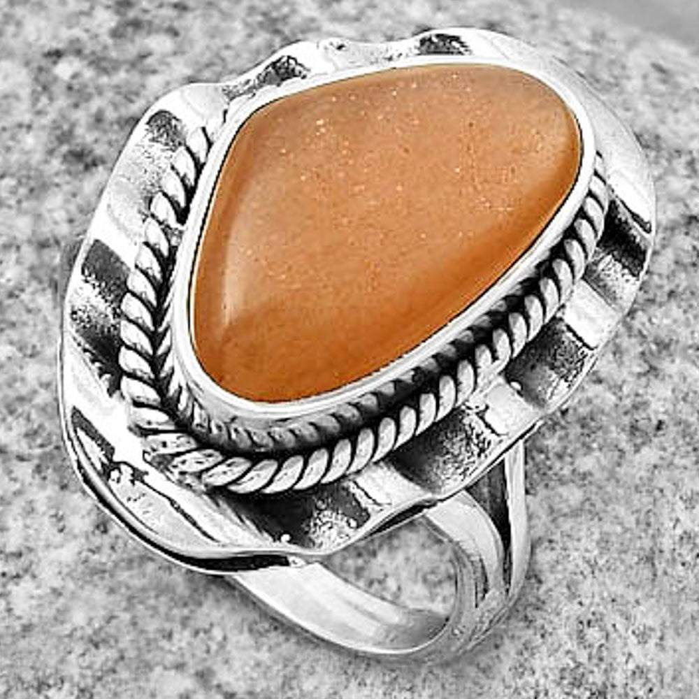 Natural Sunstone - Namibia Ring size-7.5 R-1212 SDR191575