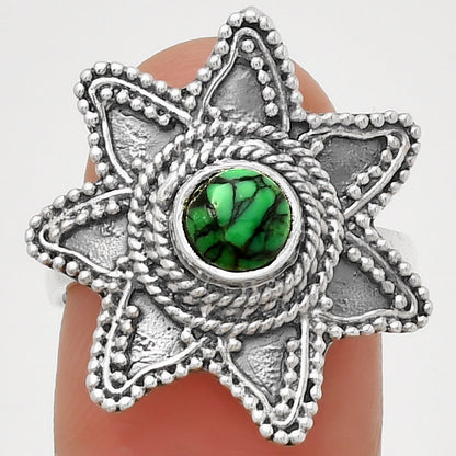 Natural Green Matrix Turquoise Ring size-7.5 R-1146 SDR191613