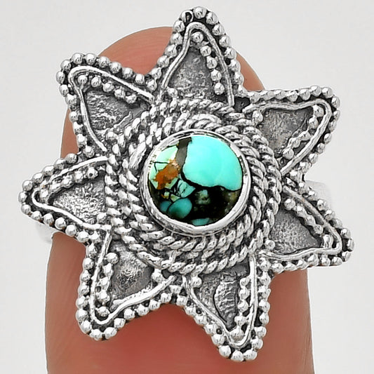 Natural Lucky Charm Tibetan Turquoise Ring size-7 R-1146 SDR191618