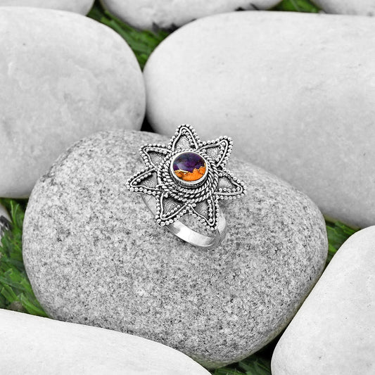Spiny Oyster Turquoise - Arizona Ring size-8 R-1146 SDR191652