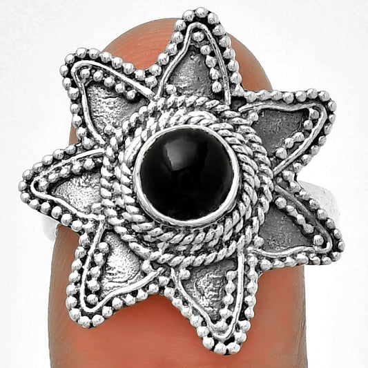 Natural Black Onyx - Brazil Ring size-7.5 R-1146 SDR191664