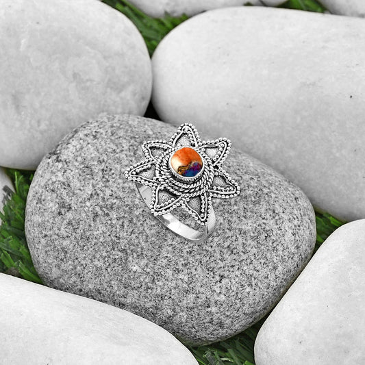 Spiny Oyster Turquoise - Arizona Ring size-8 R-1146 SDR191669