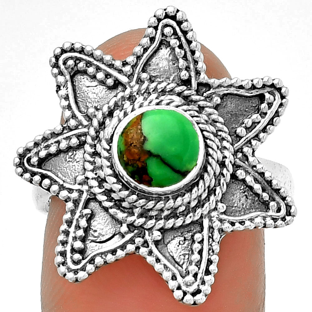 Natural Green Matrix Turquoise Ring size-8 R-1146 SDR191674