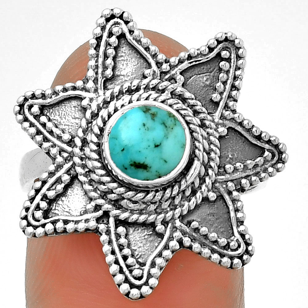 Natural Turquoise Morenci Mine Ring size-7.5 R-1146 SDR191682