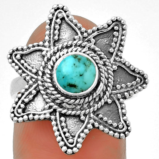 Natural Turquoise Morenci Mine Ring size-7.5 R-1146 SDR191682