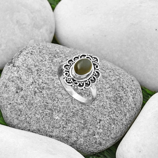 Natural Gray Moonstone Ring size-7.5 R-1147 SDR191710