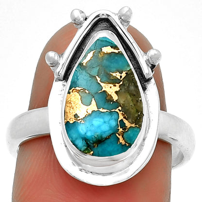 Copper Blue Turquoise - Arizona Ring size-8 R-1513 SDR192316