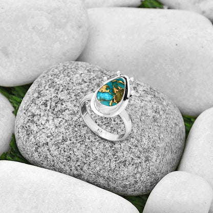 Copper Blue Turquoise - Arizona Ring size-8 R-1513 SDR192316