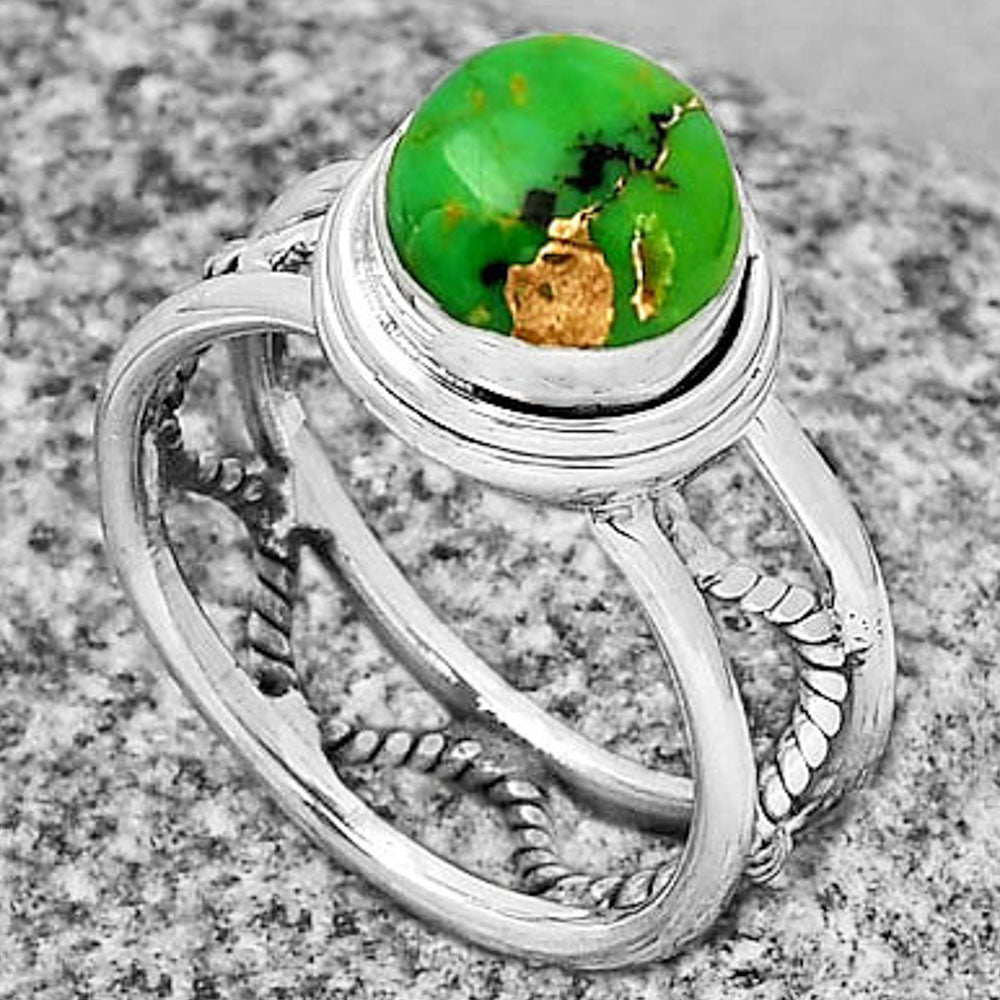Copper Green Turquoise - Arizona Ring size-6.5 R-1255 SDR192876