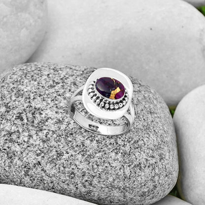 Copper Purple Turquoise - Arizona Ring size-7 R-1458 SDR192901