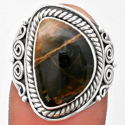 Natural Turkish Rainforest Chrysocolla Ring size-8 R-1282 SDR193071