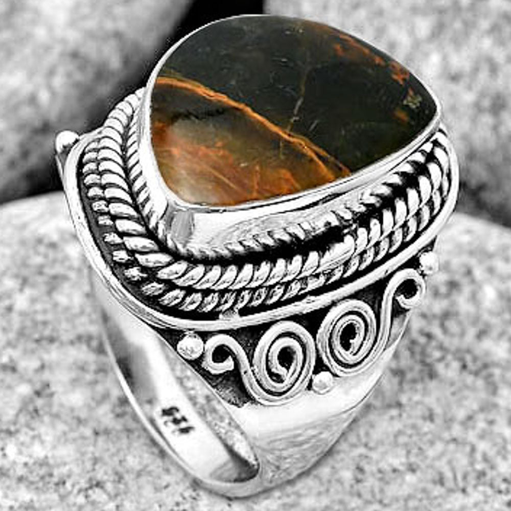 Natural Turkish Rainforest Chrysocolla Ring size-8 R-1282 SDR193071