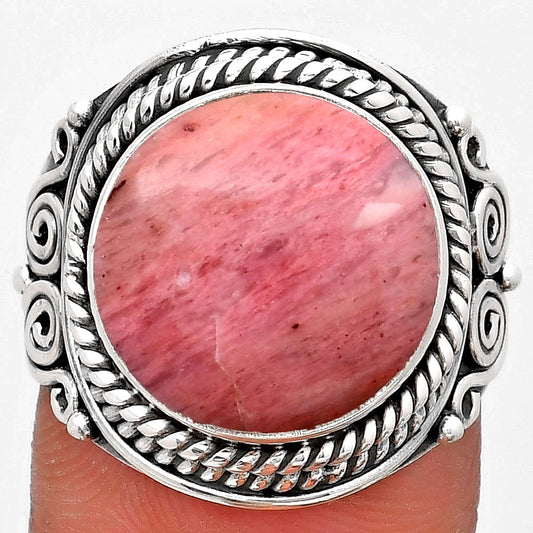 Natural Pink Tulip Quartz Ring size-8 R-1282 SDR193074
