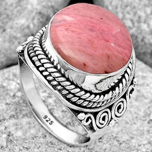 Natural Pink Tulip Quartz Ring size-8 R-1282 SDR193074