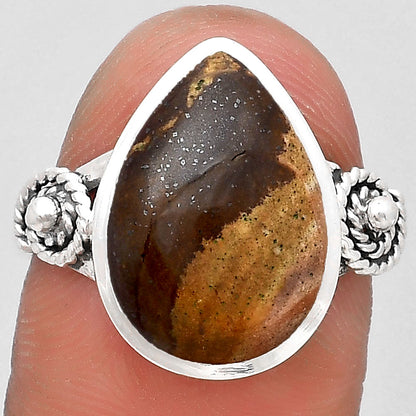 Spiral - Natural Outback Jasper Ring size-8.5 R-1062 SDR193494