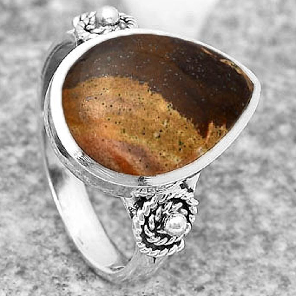 Spiral - Natural Outback Jasper Ring size-8.5 R-1062 SDR193494