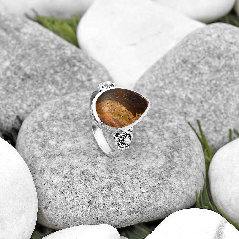 Spiral - Natural Outback Jasper Ring size-8.5 R-1062 SDR193494