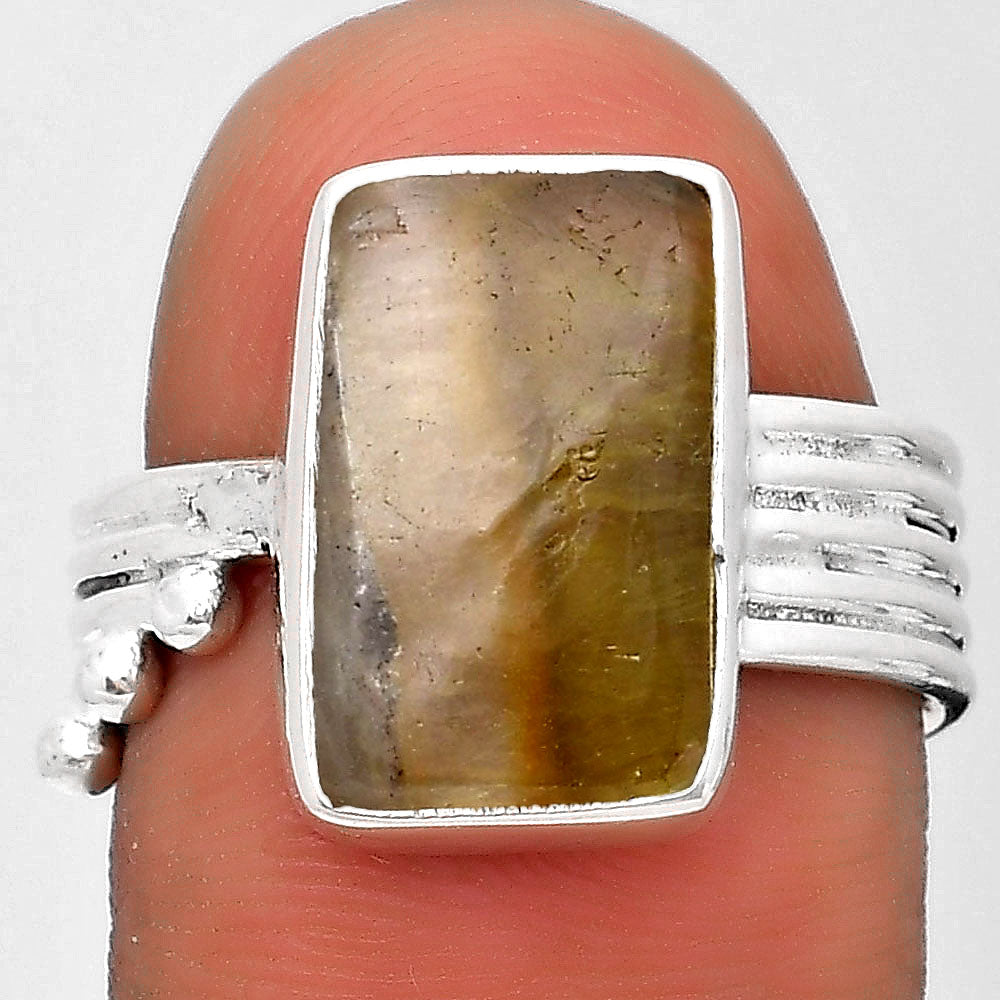 Natural Australian Prehnite Ring size-7.5 R-1492 SDR193987