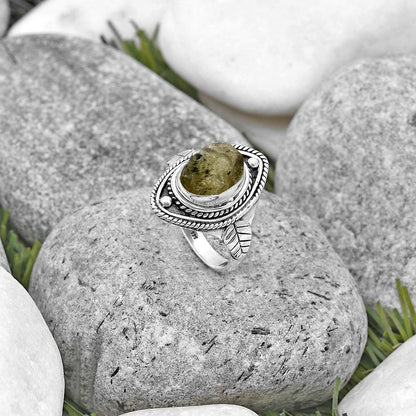 Natural Green Kyanite Rough - India Ring size-8 R-1258 SDR194087