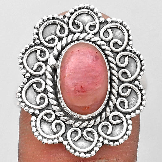 Filigree - Natural Pink Tulip Quartz Ring size-8 R-1337 SDR194407