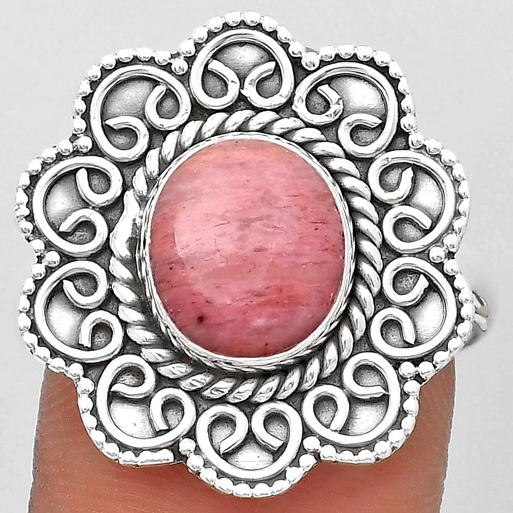 Filigree Natural Pink Tulip Quartz Ring size-9.5 R-1337 SDR194408