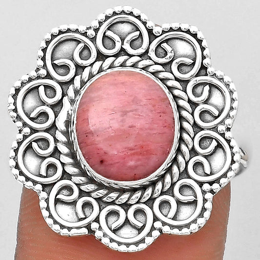 Filigree Natural Pink Tulip Quartz Ring size-9.5 R-1337 SDR194408