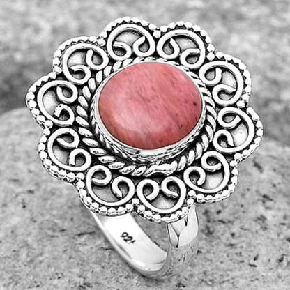 Filigree Natural Pink Tulip Quartz Ring size-9.5 R-1337 SDR194408