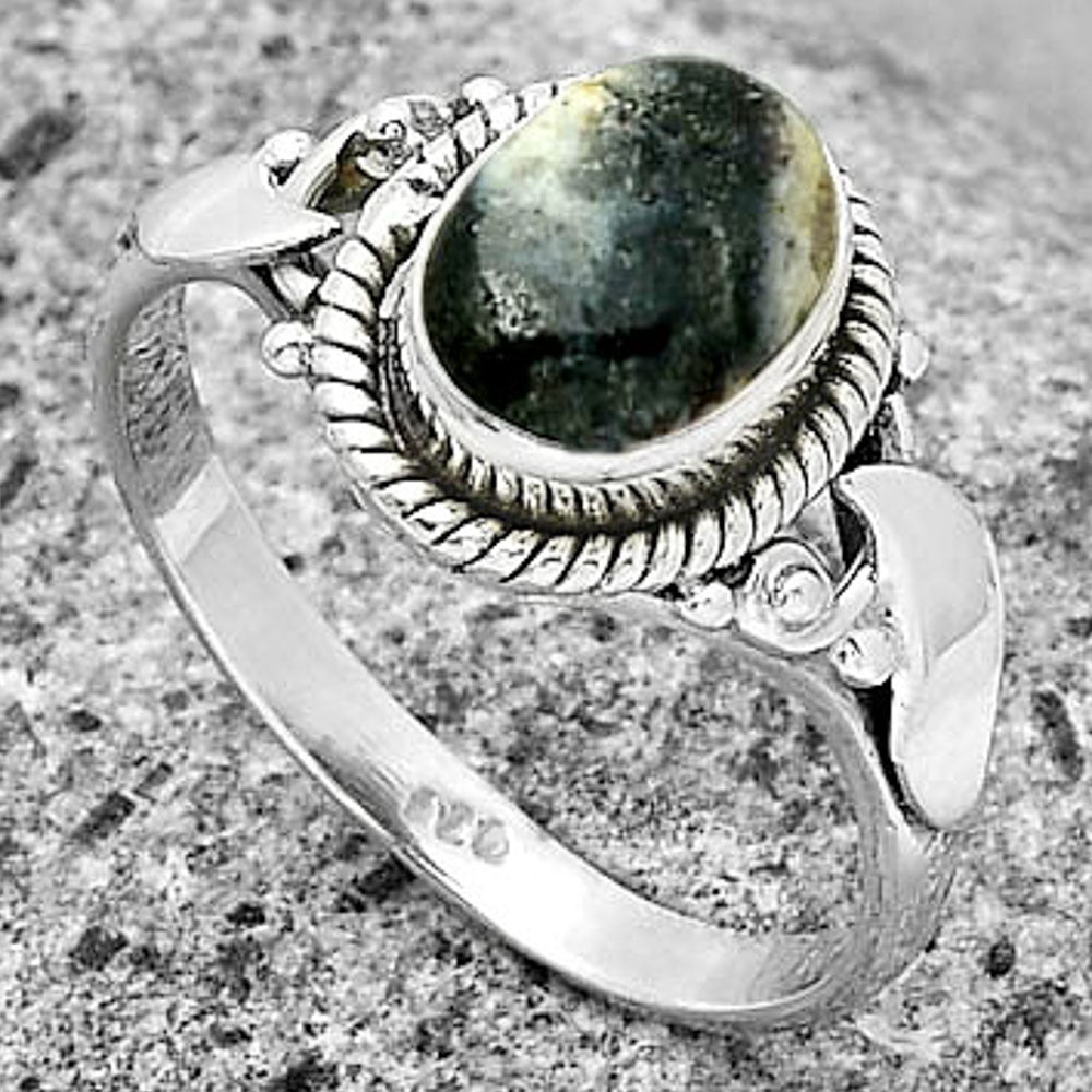 Natural Indian Blanket Jasper Ring size-7 R-1405 SDR194683