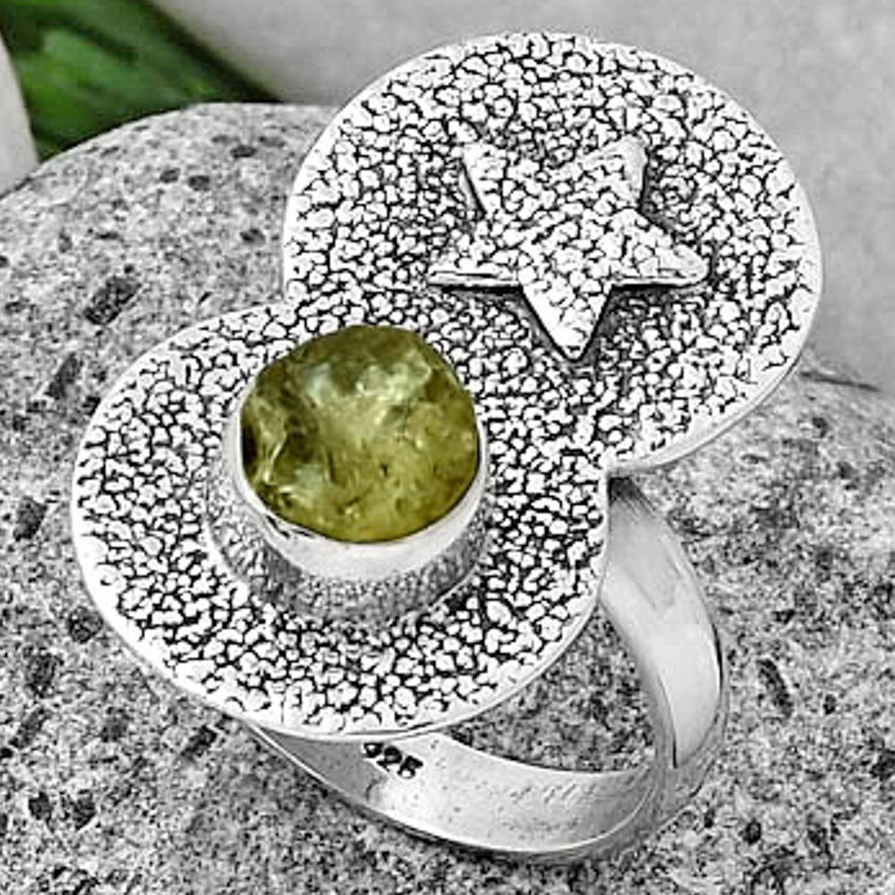 Star - Green Kyanite Rough - India Ring size-8.5 R-1290 SDR194838