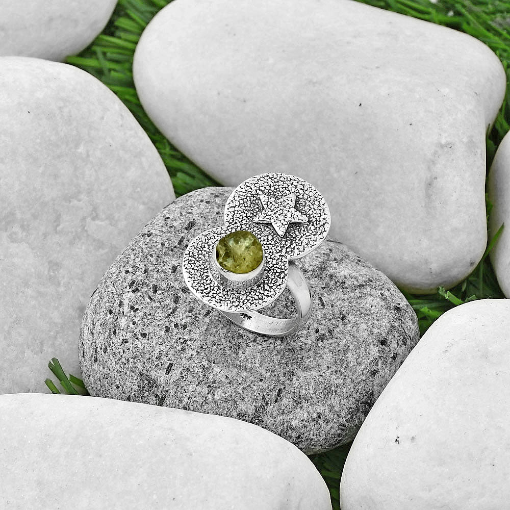 Star - Green Kyanite Rough - India Ring size-8.5 R-1290 SDR194838