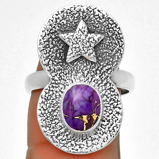 Star Natural Copper Purple Turquoise Ring size-8 R-1290 SDR194840