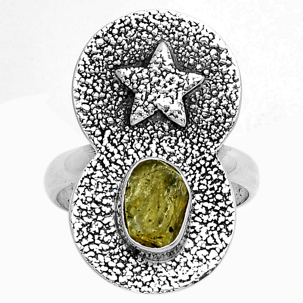 Star - Green Kyanite Rough - India Ring size-8.5 R-1290 SDR194853