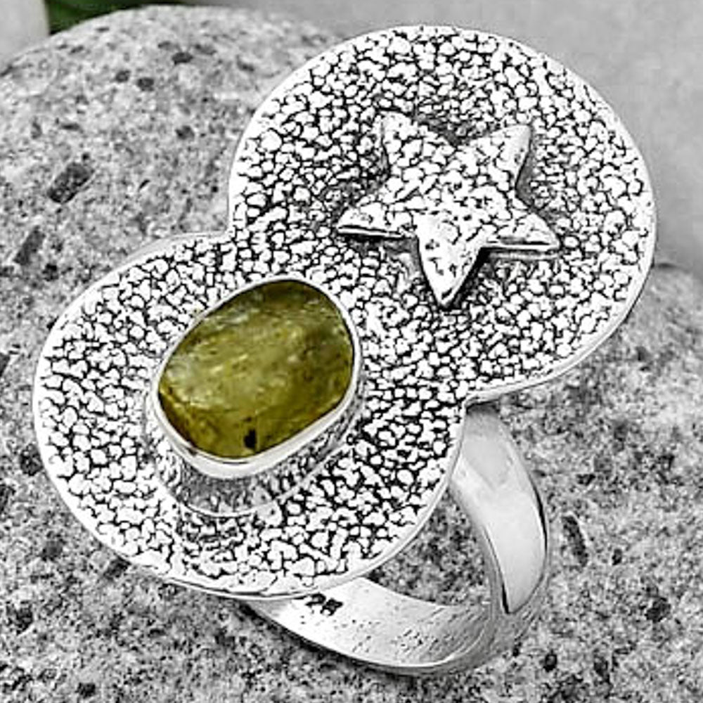 Star - Green Kyanite Rough - India Ring size-8.5 R-1290 SDR194853