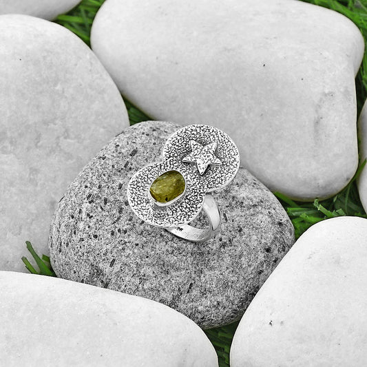 Star - Green Kyanite Rough - India Ring size-8.5 R-1290 SDR194853