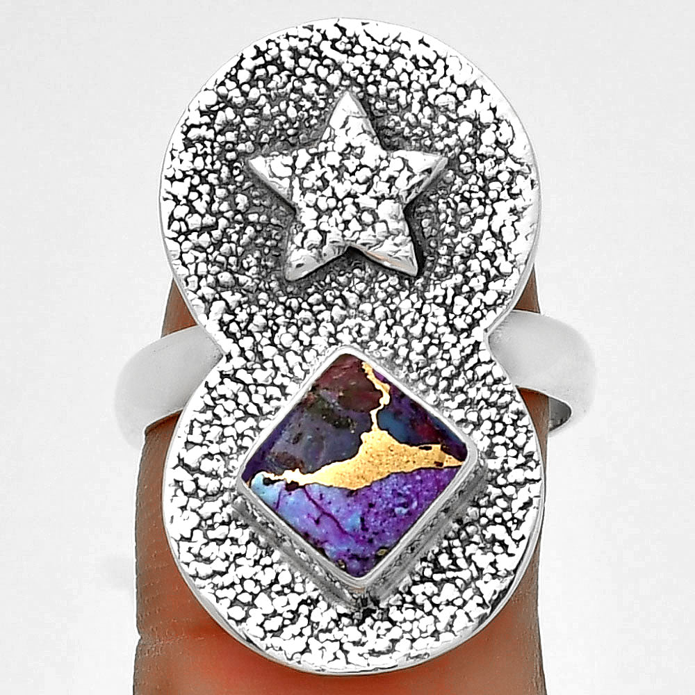 Star Natural Copper Purple Turquoise Ring size-8 R-1290 SDR194858