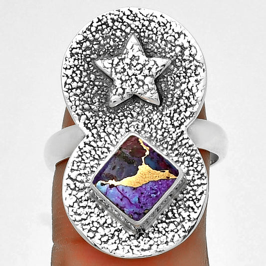 Star Natural Copper Purple Turquoise Ring size-8 R-1290 SDR194858