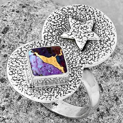 Star Natural Copper Purple Turquoise Ring size-8 R-1290 SDR194858