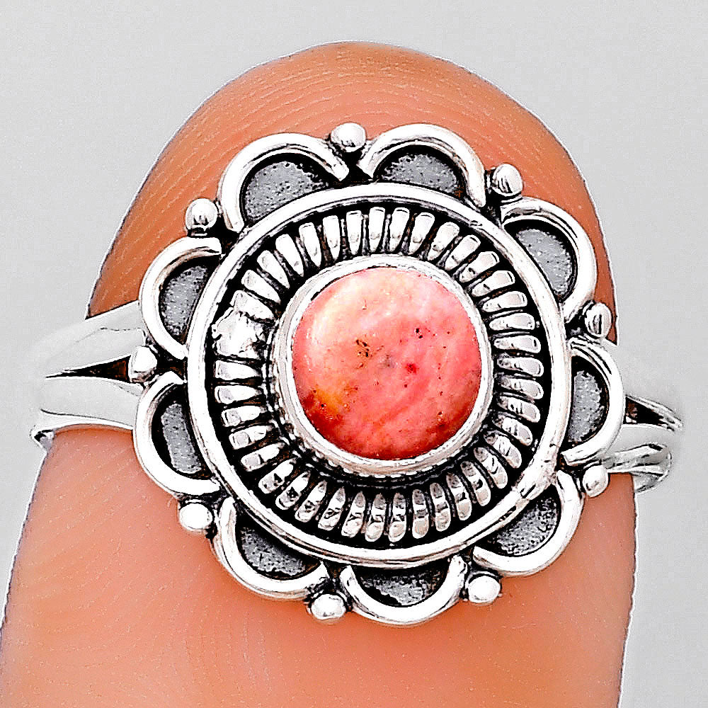 Natural Pink Tulip Quartz Ring size-7.5 R-1256 SDR195170