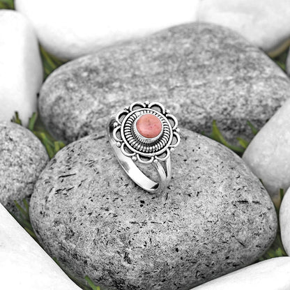 Natural Pink Tulip Quartz Ring size-7.5 R-1256 SDR195170