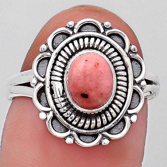 Natural Pink Tulip Quartz Ring size-8 R-1256 SDR195174