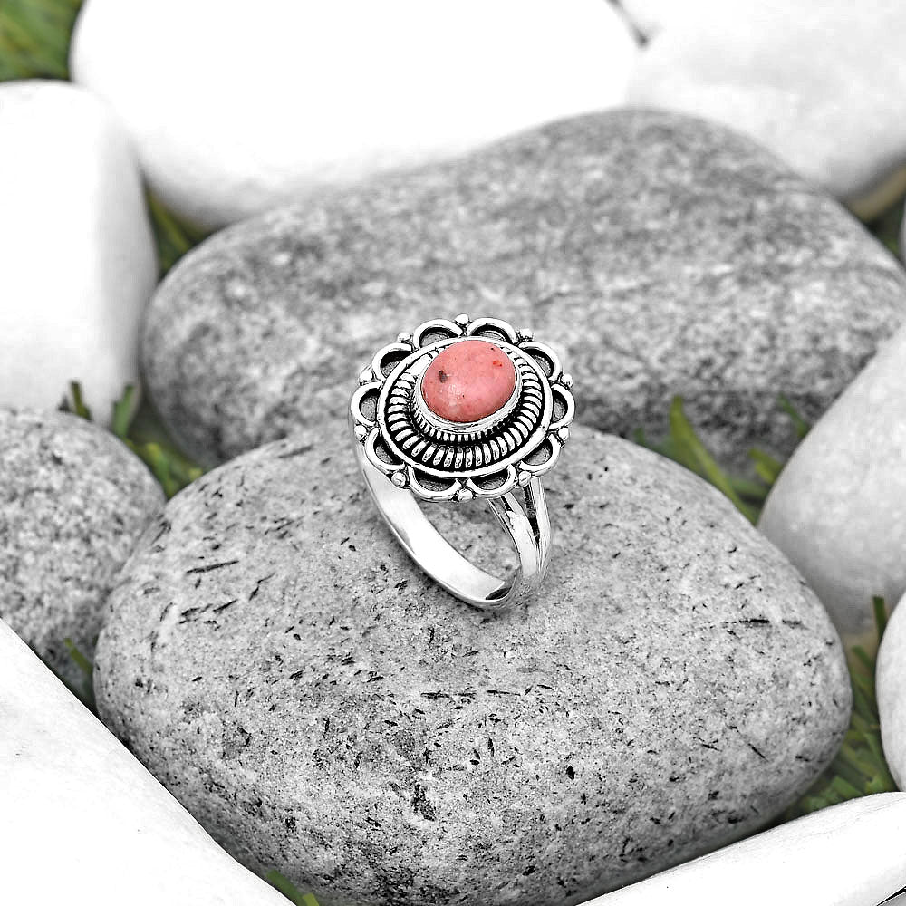 Natural Pink Tulip Quartz Ring size-8 R-1256 SDR195174