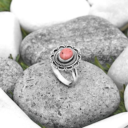 Natural Pink Tulip Quartz Ring size-8 R-1256 SDR195174