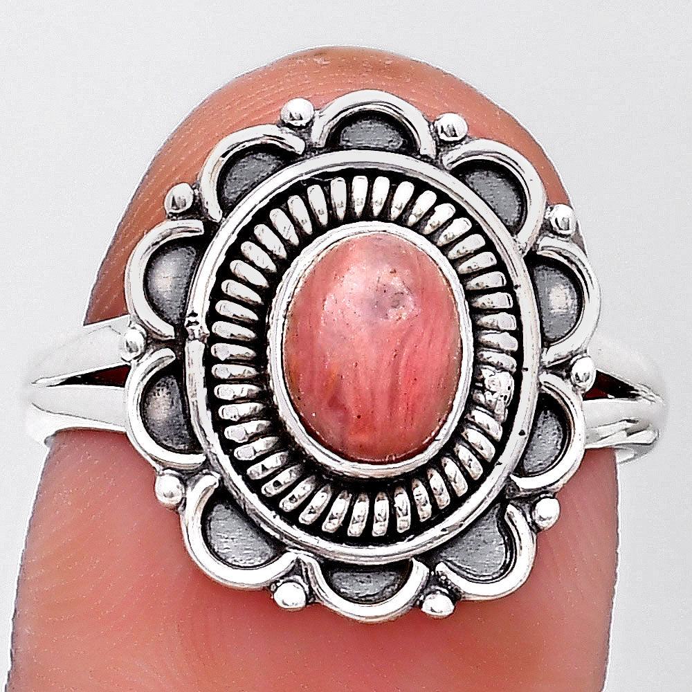 Natural Pink Tulip Quartz Ring size-8 R-1256 SDR195179