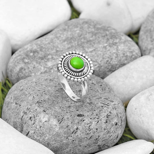 Copper Green Turquoise - Arizona Ring size-8 R-1388 SDR195287