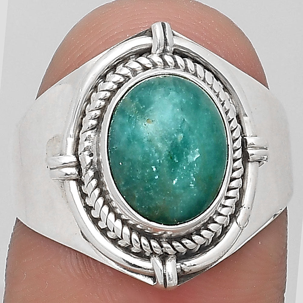 Natural Paraiba Amazonite Ring size-8 R-1539 SDR196622