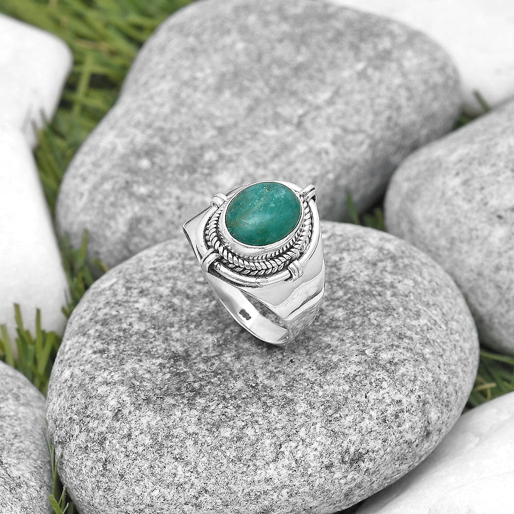 Natural Paraiba Amazonite Ring size-8 R-1539 SDR196622